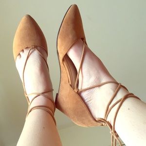 Pointed Toe Lace Up Wedge